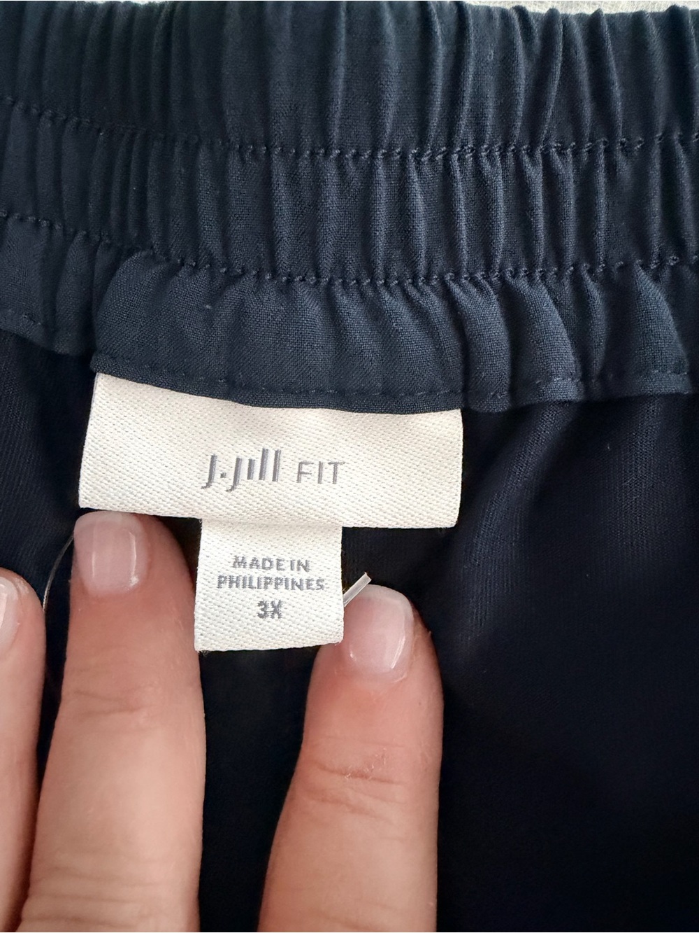 J. Jill Navy Athletic Elastic Waist Pull-On Shorts with a biker short lining. - Picture 2 of 5